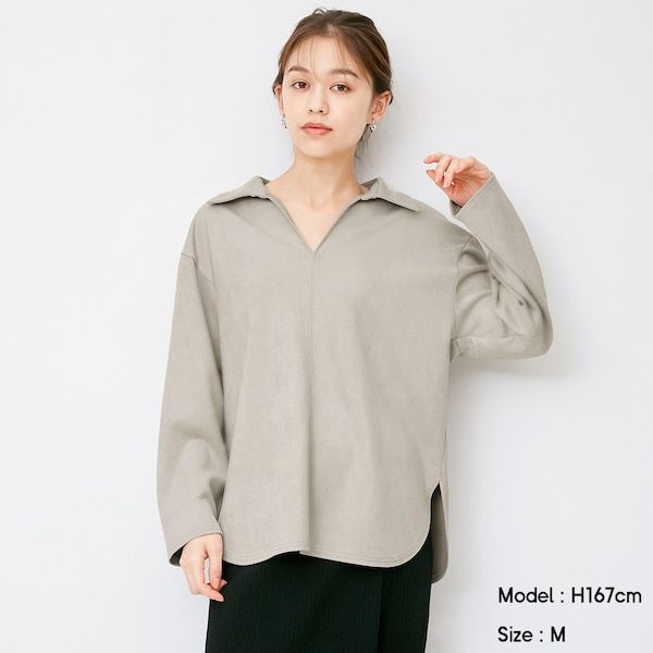 Suede touch pullover (¥1,990 +税)