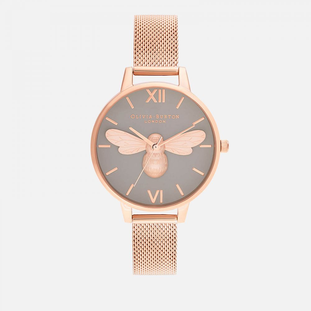 Olivia Burton Women's Lucky Bee Mesh Watch - Rose Gold ：原價 £155 (約港元$1,570) | 7折優惠價 £108.5 (約港元$1,099)
