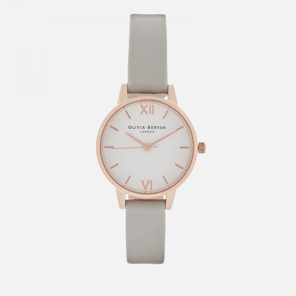 Olivia Burton Women's White Dial Midi Watch - Grey/Rose Gold 原價 £79 (約港元$800) | 7折優惠價 £55.3 (約港元$560)