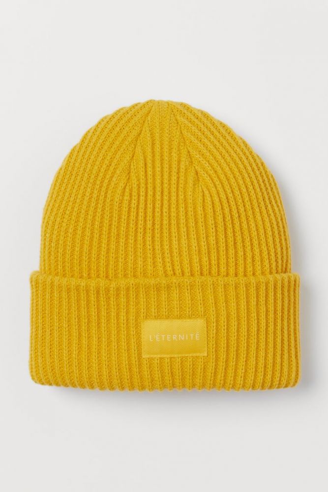 羅紋帽 #黃色 (售價HKD $70)