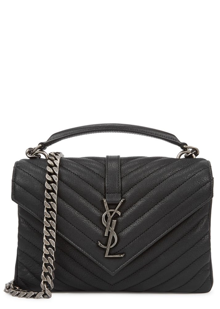 SAINT LAURENT College medium black leather shoulder bag 網購價：$16,720 | 香港售價：HK$9,500