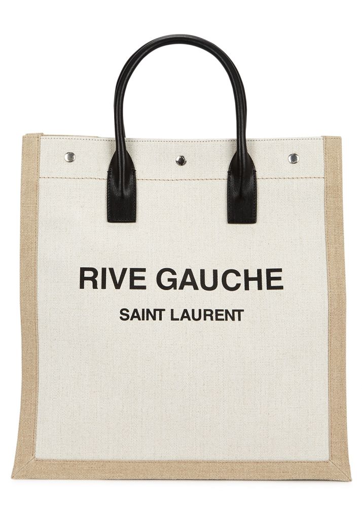 SAINT LAURENT Rive Gauche printed canvas tote 網購價：$8,890 | 香港售價：HK$9,900