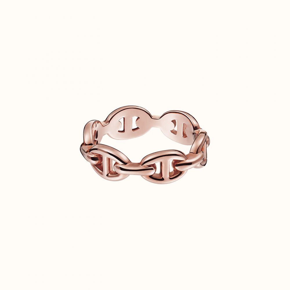 Hermès Chaine d'Ancre Enchainee ring, small model #Rose Gold (售價HKD $14,400)