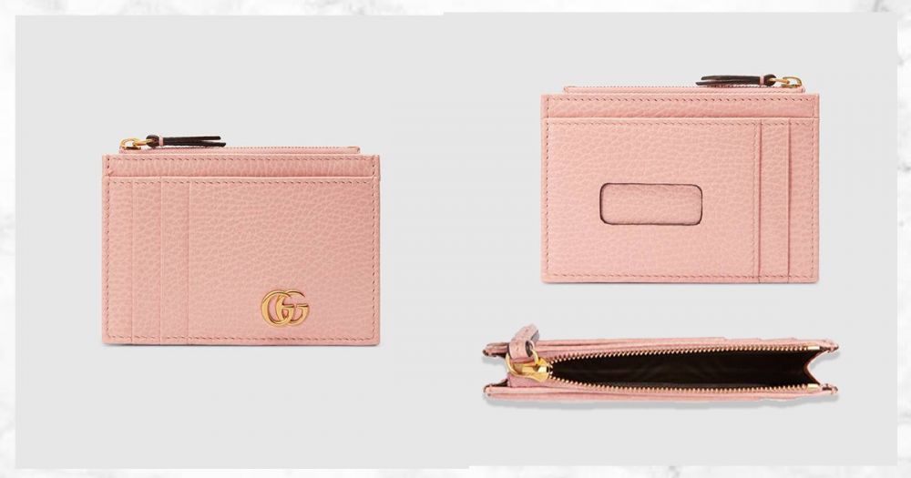 GG Marmont card case #Light Pink Leather(售價港幣HKD $2,950)