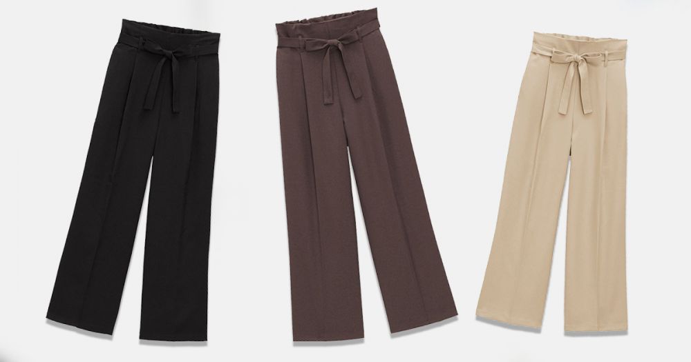 Belted tuck straight pants 3色（售價港幣$179）