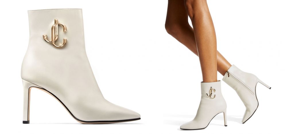 14. JIMMY CHOO MINORI 85 Latte Calf Leather Ankle Bootie with Gold JC HK$ 9,750