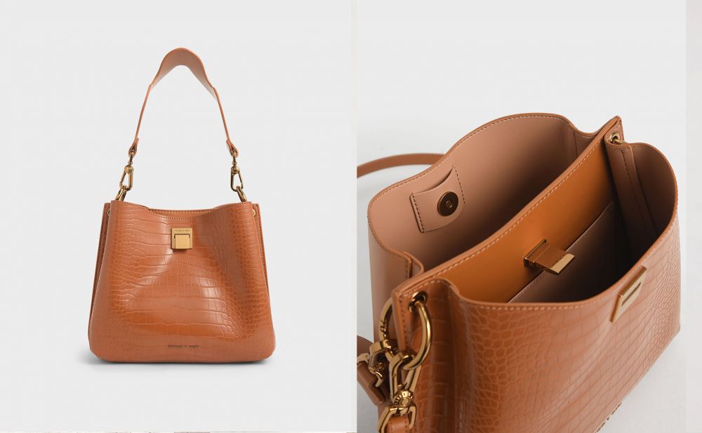  Croc-Effect Bucket Shoulder Bag   原價HK$639| 折後HK$439