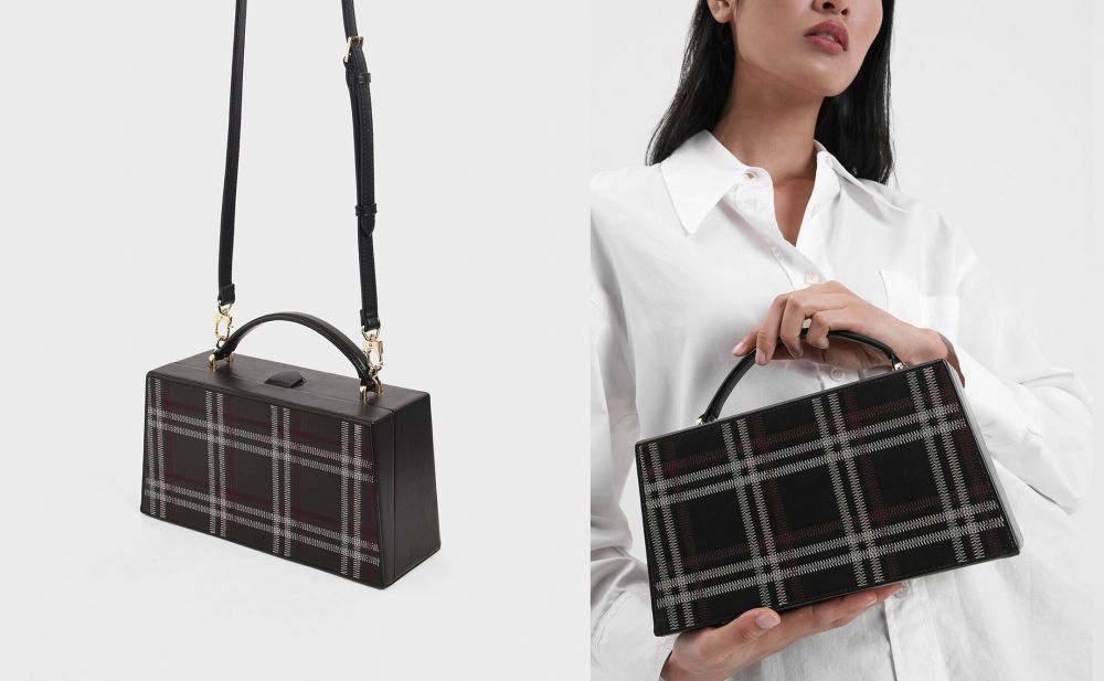 Check Print Rectangular Top Handle Bag 原價HK$599 | 折後HK$299