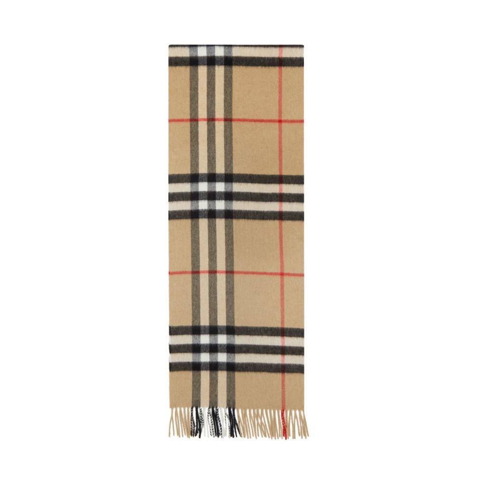 Tan Cashmere Check Giant Scarf  $4130 HKD｜29% OFF $2932 HKD