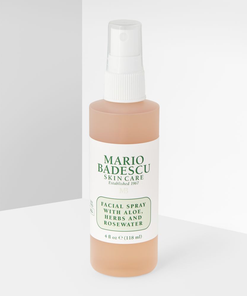 MARIO BADESCU Facial Spray With Aloe, Herbs and Rosewater HK$60 | 118ml。  美國天然藥妝品牌Mario Badescu，是不少美容博主愛用的平價護膚好物。這款玫瑰水保濕噴霧，成分溫和無刺激，有效紓緩敏感泛紅膚況，滋潤缺水肌膚，更能於乾燥髮絲上。