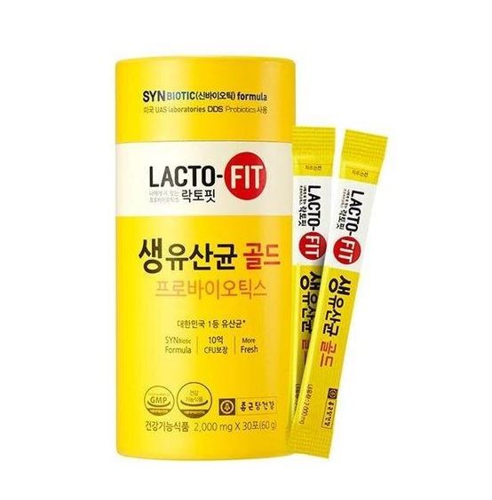 4. LACTO-FIT Probiotics Gold 30 Sticks  售價USD 12  腸道健康益生菌粉末，含有維他命B 、C，有助提升免疫力！可以加進飲料、食物等，幫助排便。