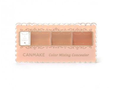 CANMAKE 混色遮瑕 (HK$82)：CANMAKE的遮瑕調色盤CP值十分高，不但能自行調色，而且質地亦很濕潤易推，更附上小掃，十分適合攜帶外出補妝。