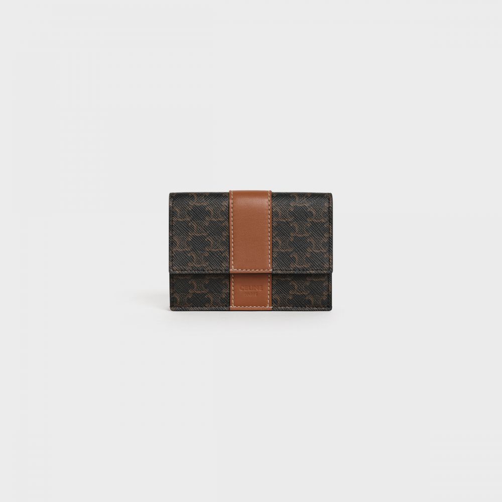 FOLDED COMPACT WALLET IN TRIOMPHE CANVAS AND LAMBSKIN HK$ 3,950