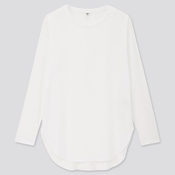 女裝 棉質設計下襬 T 恤 [長袖] 原價 HK$99 | 特價HK$39