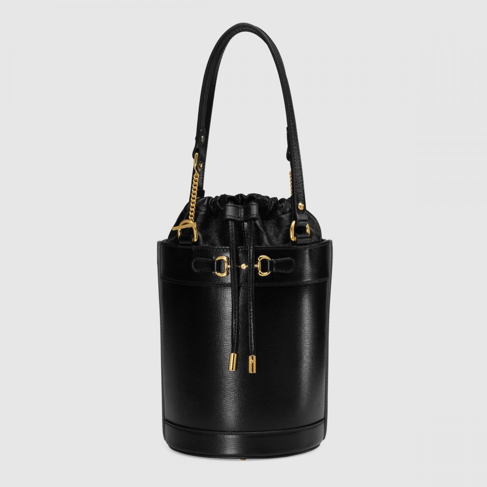 GUCCI Small Leather 1955 Horsebit Bucket Bag 售價 HK$13,531 | 香港官網價格HK$16,500（82折）