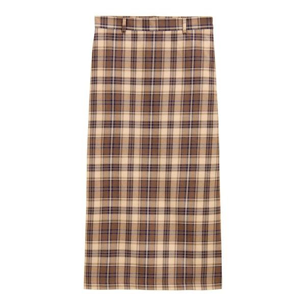  GU Checked narrow skirt（¥1,990連稅；官網暫時缺貨）