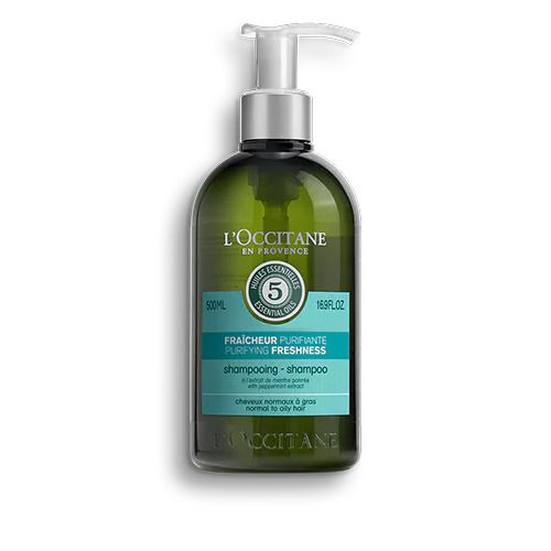 L'Occitane草本療法清爽淨化洗髮水 這款洗髮水蘊含柳蘭及薄荷天然淨化複合物，結合五種不同的精華油，擁有清爽又保濕的功效。