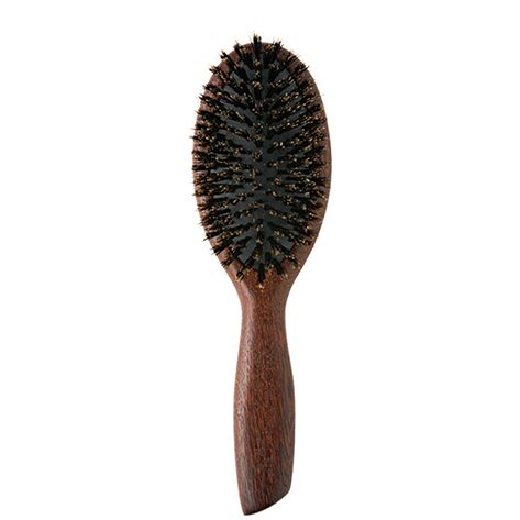 MARKS&WEB Wood Hair Brush Brown L  不易產生靜電及損傷角質層，適用於長髮、稀疏及短髮。使頭髮易於打理。