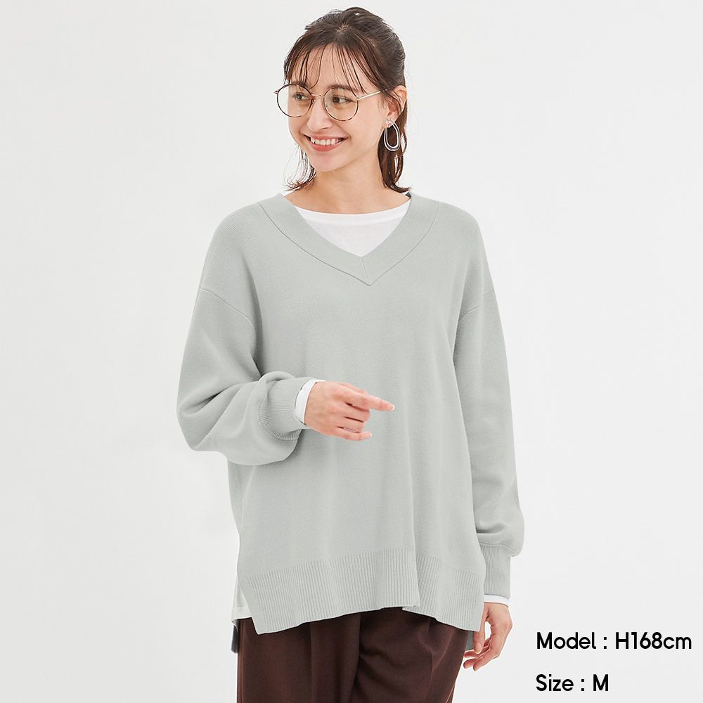 GU Sweat look oversized knit tunic (售價 HK$179)
