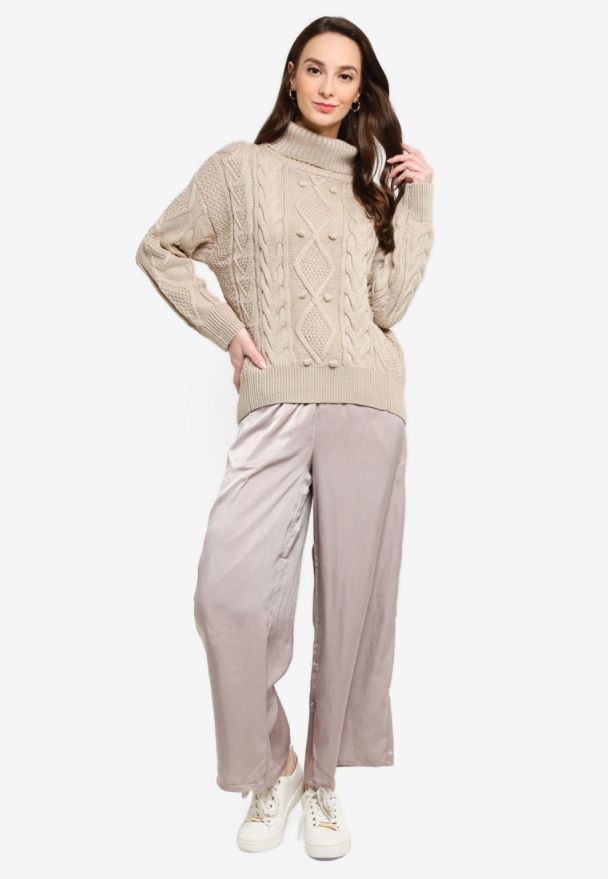 GLOBAL WORK Satin Wide Trousers (原價HK$399│現售HK$319.20)