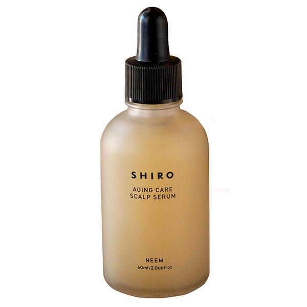 SHIRO AGING CARE scalp serum(￥6800/60ml) 含印度苦楝油(Neem Oil)成分。能根據頭皮不同狀況，帶給你不一樣的使用感受及護理。