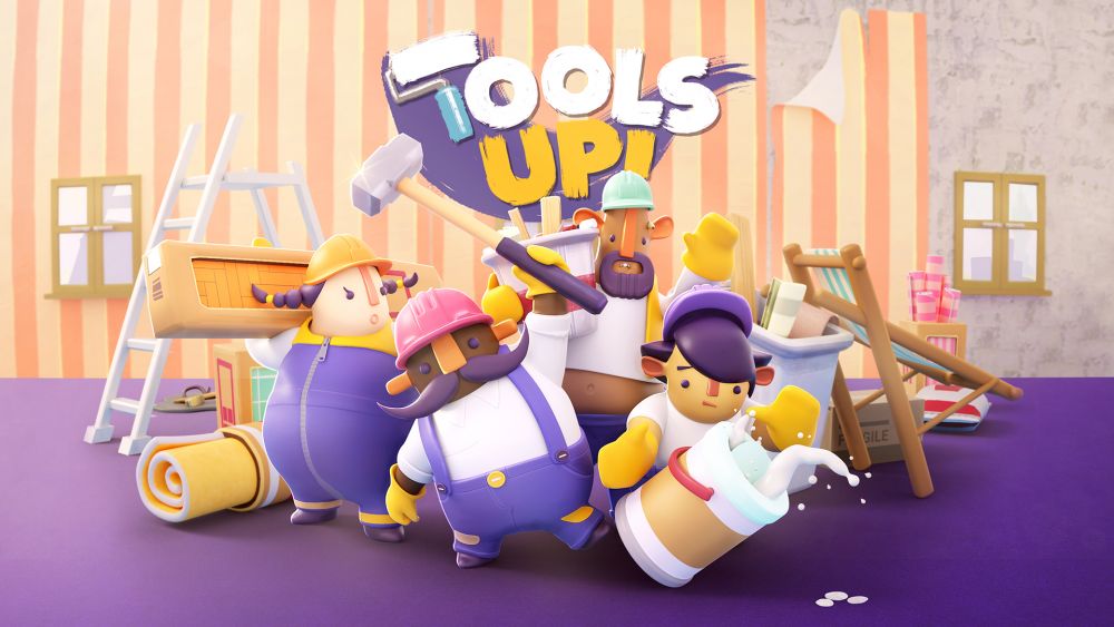 《Tools Up!》 4位玩家由拿到設計圖開始，合作裝修房子，從典型的房屋到摩天大樓都有！鋪瓷磚、油牆壁、搬運所需物資，與朋友一起完成驚險任務！