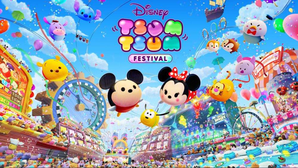 《Disney TSUM TSUM FESTIVAL》 選擇你喜歡的可愛的迪士尼TsumTsum角色，在玩具店舞台遊玩冰壺、曲棍球等10種派對遊戲！