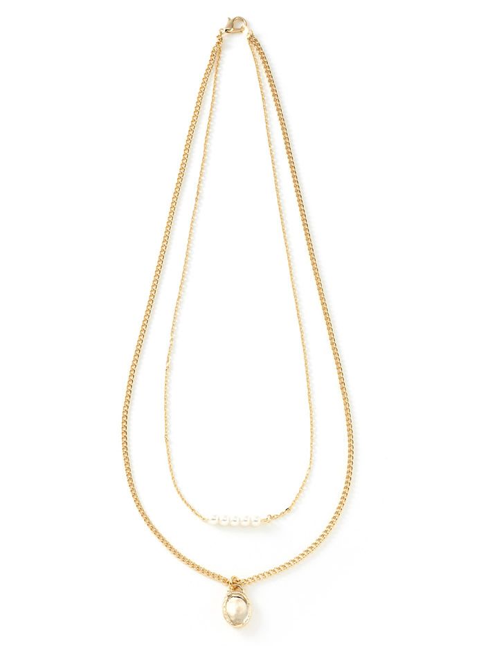 Pearl X pendant double necklace ¥599