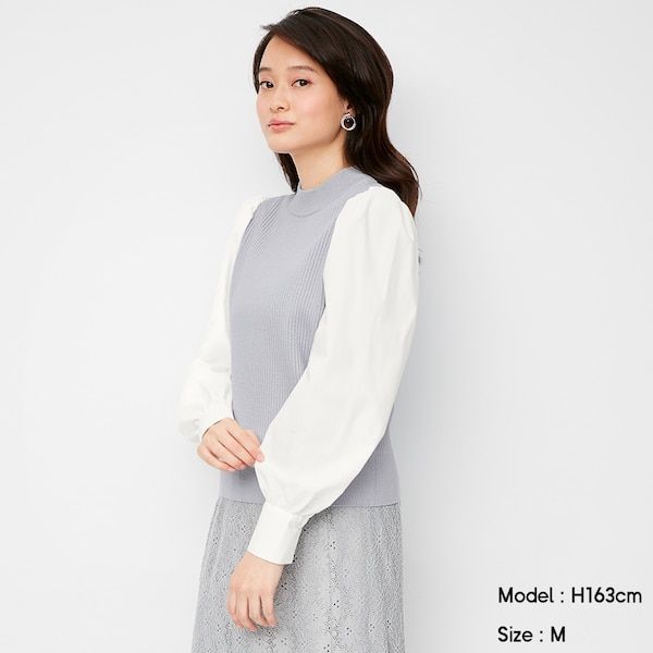 Shirt sleeve combination sweater (¥1,990+稅)