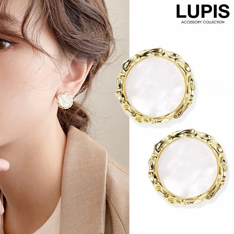 Round Shell Gold Earrings ¥297