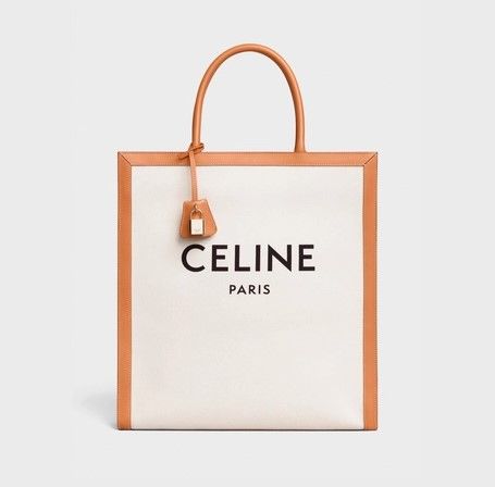 VERTICAL CABAS CELINE IN CANVAS WITH CELINE PRINT AND CALFSKIN (HK$16,000/37 X 39.5 X 9 cm)