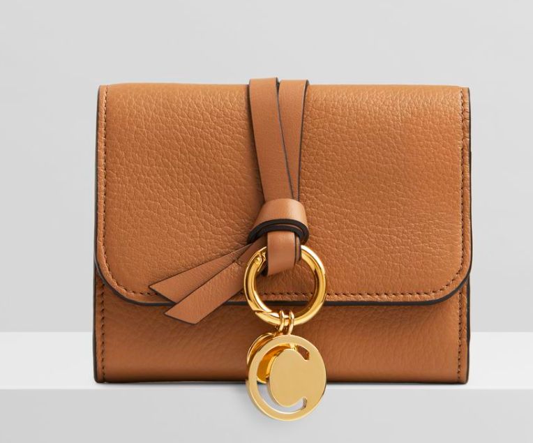 11. CHLOE Alphabet small tri-fold wallet with leather link in small grain & smooth calfskin HK$ 3,500