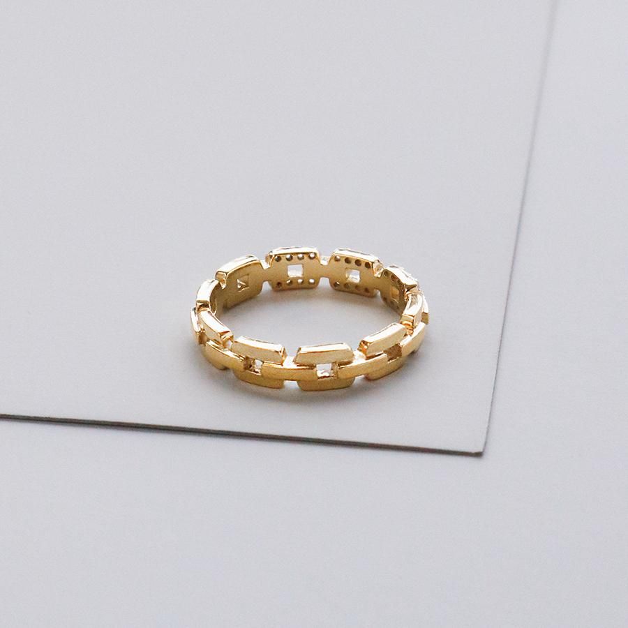 Curb Link Gold Sterling Silver Ring (HK$690.07)