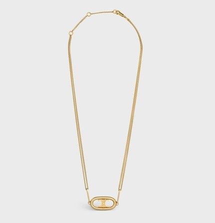 MAILLON TRIOMPHE NECKLACE IN GOLD BRASS (HK$4,200)：頸鏈以金色為主，而吊墜則是CELINE標誌，設計簡單而優雅。