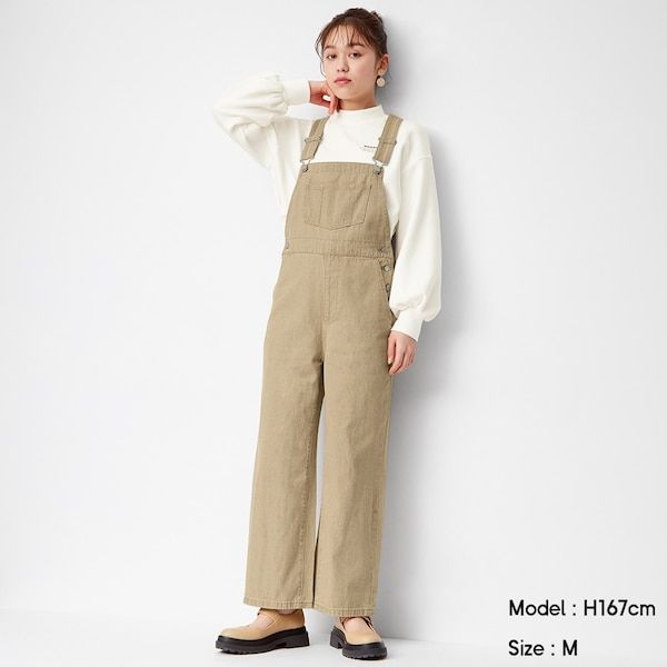 Denim overalls straight pants (¥2,490+稅)