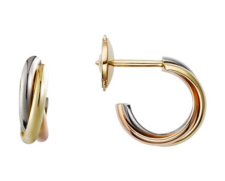 TRINITY 耳環 18K白色黃金，18K黃金，18K玫瑰金  HK$9,450