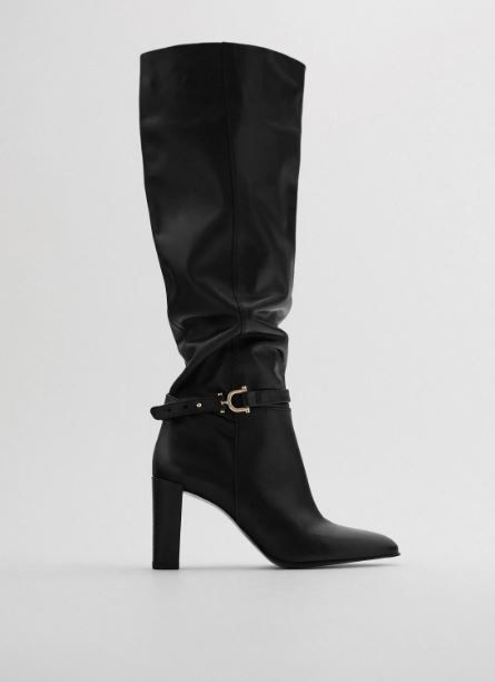 LEATHER HIGH-HEEL OVER-THE-KNEE BOOTS WITH HORSEBIT 原價 HKD 1,199.00 現價 HKD 399.00 （-65%）