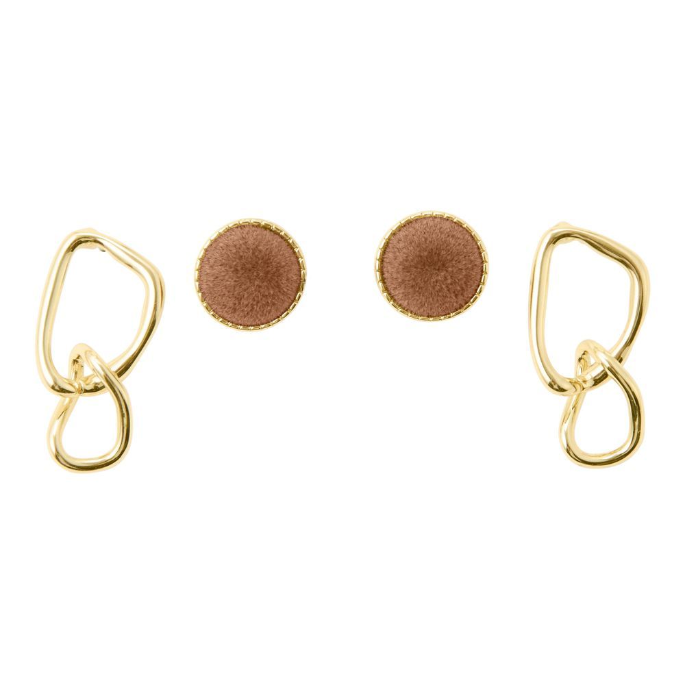 Velour & metal earrings set  (原價：HK$39/現售：HK$29)
