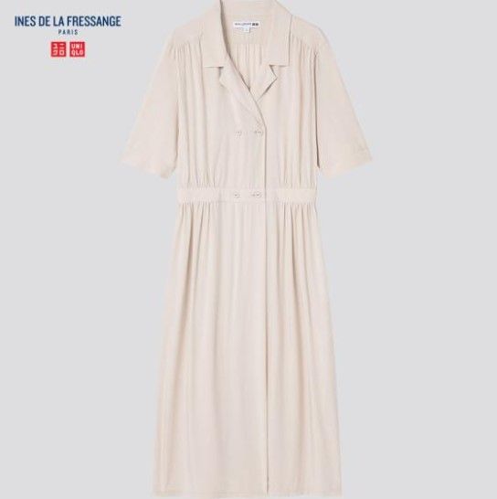 INES DE LA FRESSANGE 嫘縈開領連身裙 (HK$399)