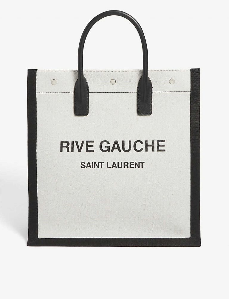 SAINT LAURENT Rive Gauche linen-canvas tote 網購價 HK $7550 | 香港官網價 HK$9900（76折）