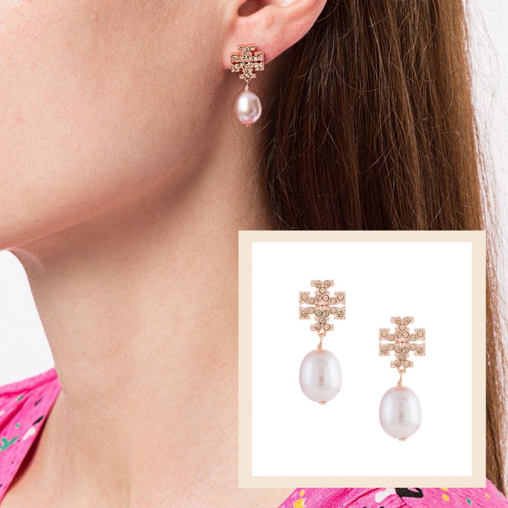 Kira Pave pearl drop earrings｜HK$1,073