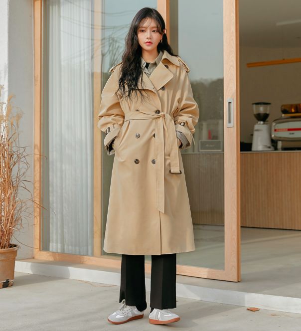 double breast trench coat (₩48,600)