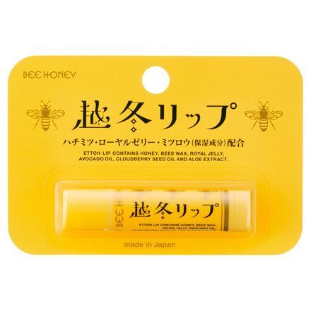 Be Honey Overwinter Lip Lip Cream（日本售價 ¥385連稅） Lip Cream有蜂蠟以及蜂蜜等天然的滋潤成分，能夠有效軟化嘴唇表層的乾燥肌膚、解決脫皮問題，令唇部重現柔軟、滋潤的保濕感。