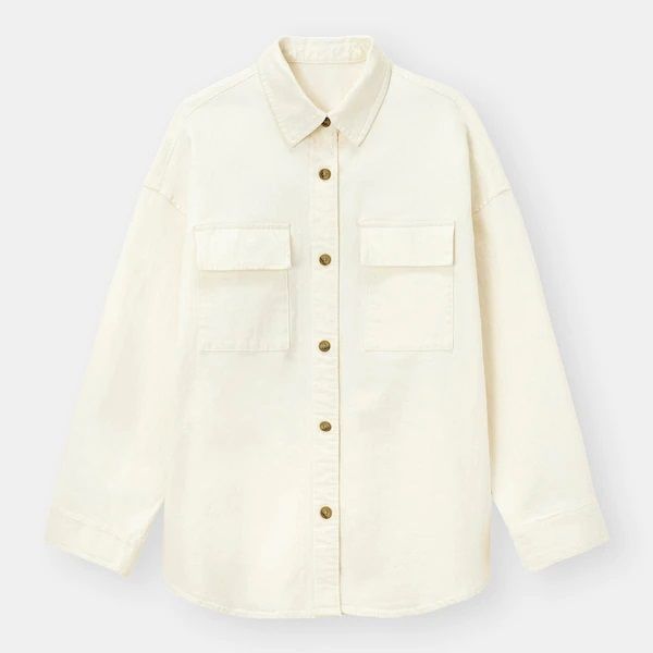 Denim double pocket oversized shirt (long sleeves)│日元¥2,490 (不含稅)