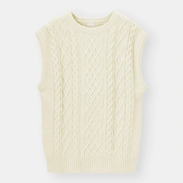 Cable back slit knit vest│日元¥ 1,990 (不含稅)