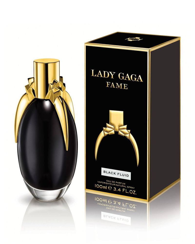 LADY GAGA FAME  價格以官方為準  這是Lady Gaga 以個人品牌與法國品牌Coty Inc. 共同研製的黑色液體香水。Lady Gaga 說這是性感、蕩婦的味道。這款香水是藏紅花、蜂蜜、杏花蜜、虎蘭花等混合香味。