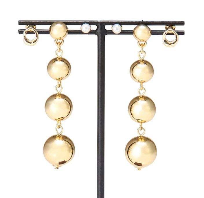 Metal range ball earrings set (¥790+稅)