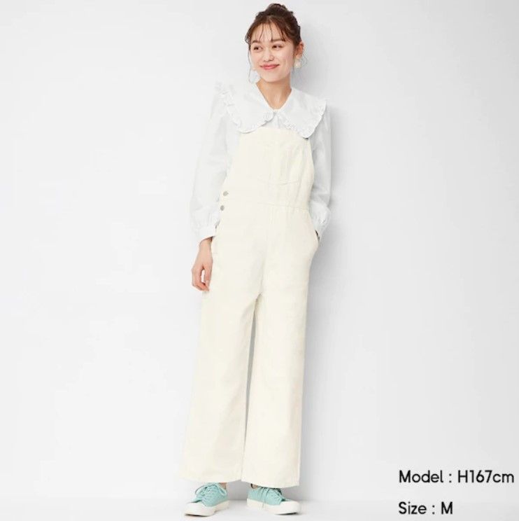 Denim overalls straight pants (¥2,490+稅)