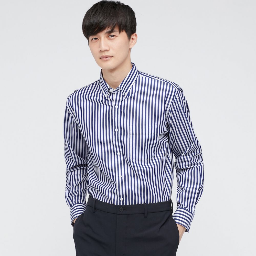 棉質條紋襯衫（長袖）¥1,990未連稅