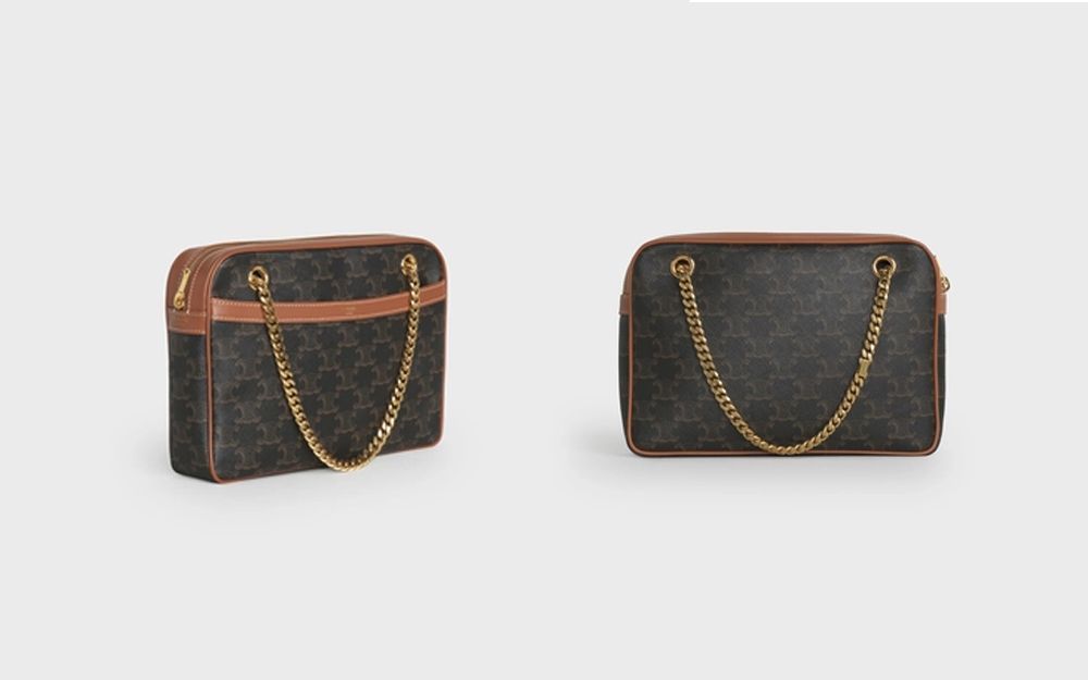 MEDIUM PATAPANS IN TRIOMPHE CANVAS (HK$16,500/26 X 19 X 5 CM)：PATAPANS手袋亦是Lisa經常使用的其中一個袋款，外形和設計都較為簡單，搭配金鏈肩帶，能打造出型格的風格。